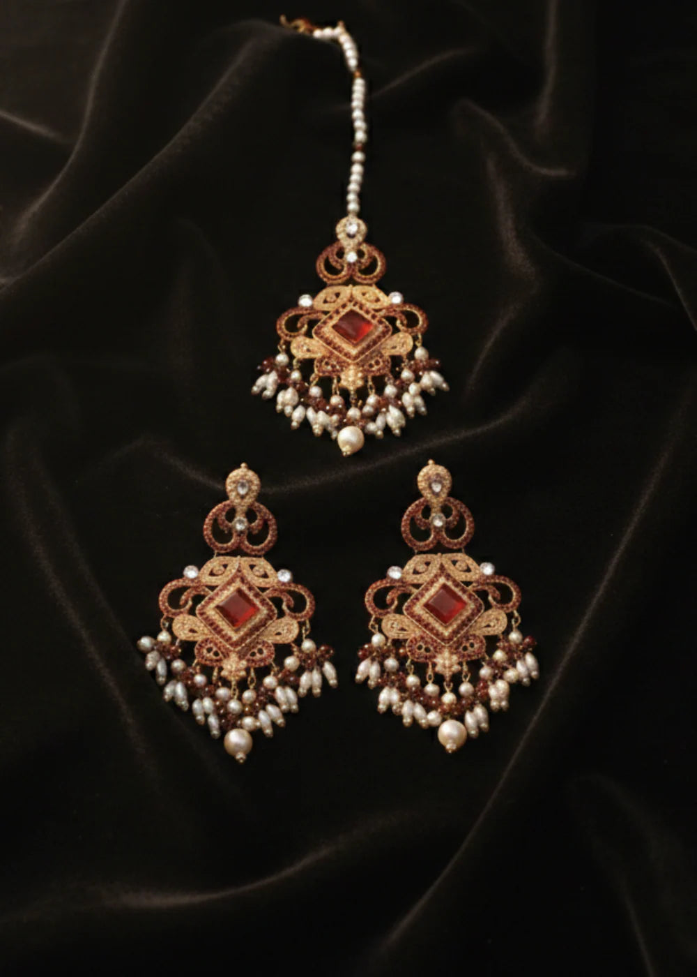 Maroon Earrings