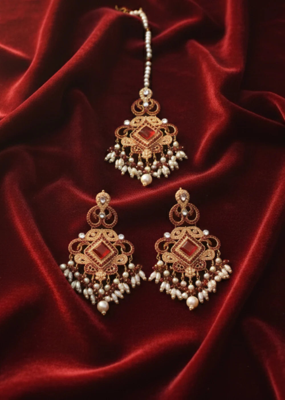 Maroon Earrings